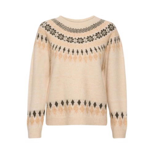 CREAM CHERRY KNIT PULLOVER